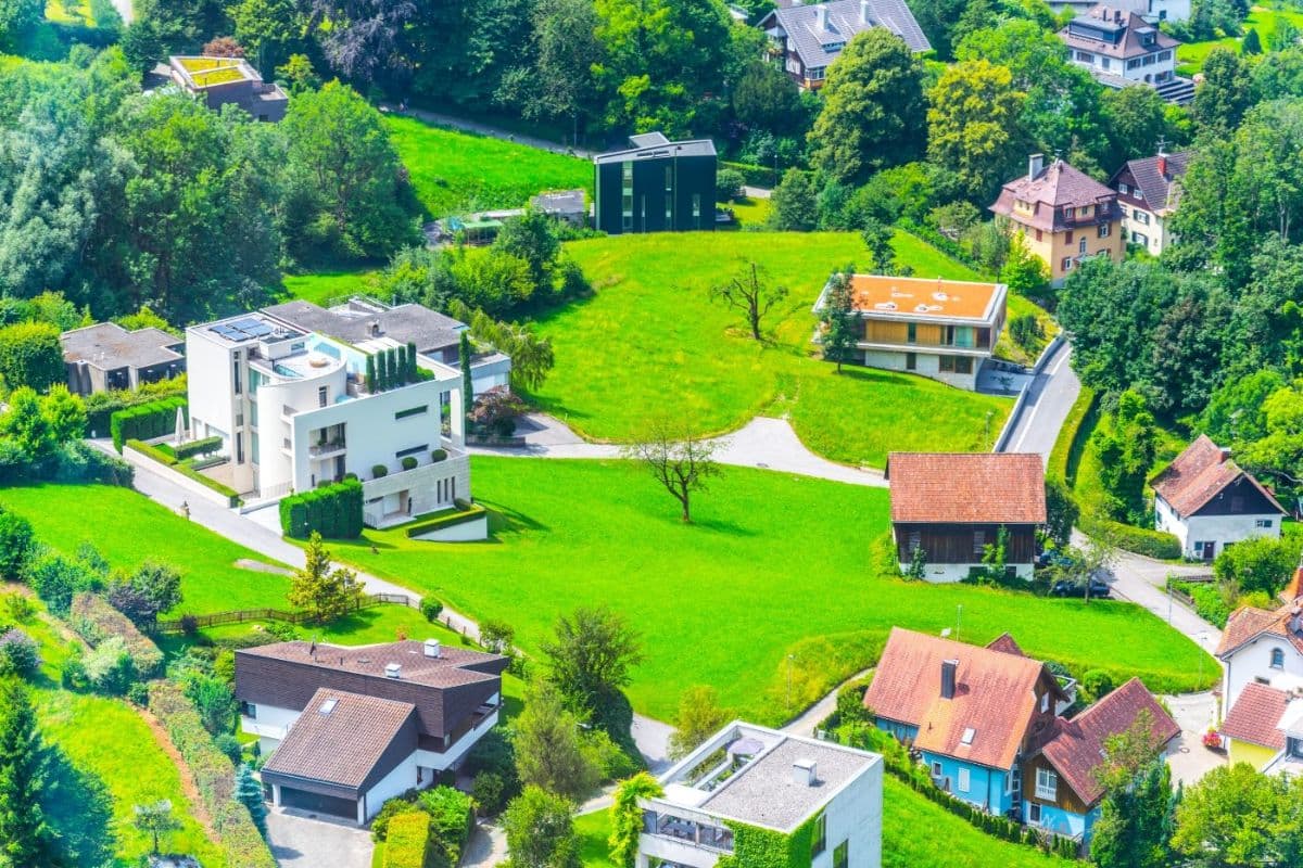 Wohnsiedlung aus der Vogelperspektive
